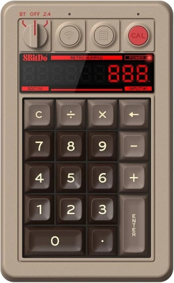 Capa do artigo Teclado Numérico 8BitDo Retro 18 Mechanical Numpad - C64 Edition