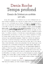 Capa do artigo Temps Profond ; Essais De Littérature Arrêtée, 1977-1984