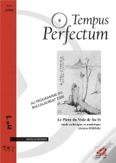 Tempus Perfectum N  1 : Le Plein Du Vide De Xu Yi, Etude Esthetique Et Analytique