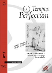Capa do artigo Tempus Perfectum N  1 : Le Plein Du Vide De Xu Yi, Etude Esthetique Et Analytique