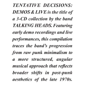 Capa do artigo Tentative Decisions: Demos & Live - CD
