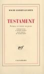 Testament : Poèmes Et Textes En Prose - Preview