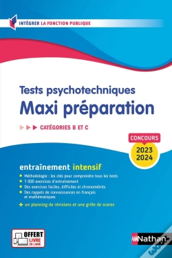 Capa do artigo Tests Psychotechniques ; Maxi Préparation ; Catégories B Et C (Édition 2023/2024)