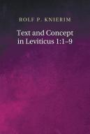 Text And Concept In Leviticus 1:1-9