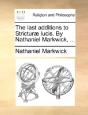 The Last Additions To Stricturæ Lucis. B - Preview