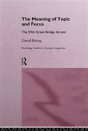 The Meaning Of Topic And Focus - Preview