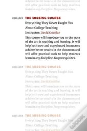 The Missing Course