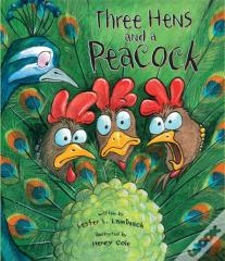 Three Hens And A Peacock