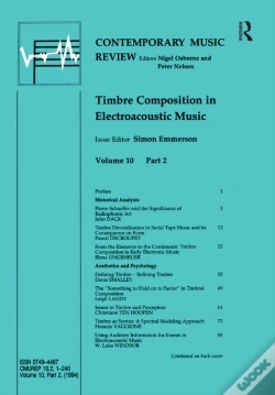Capa do artigo Timbre Composition In Electroacoustic Music