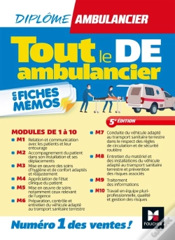 Capa do artigo Tout Le De Ambulancier : Dea ; Modules 1 À 10 En Fiches Mémos ; Révision (5e Édition)