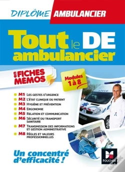 Capa do artigo Tout Le De - Ambulancier - Modules 1 A 8 En Fiches Memos - Dea - Revision