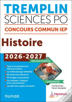 Capa do artigo Tremplin Sciences Po : Histoire ; Concours Commun Iep ; 100 Documents Commentés (Édition 2026/2027)