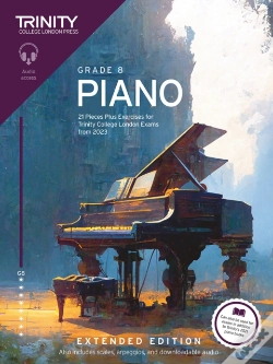 Capa do artigo Trinity College London Piano Exam Pieces Plus Exercises From 2023: Grade 8: Extended Edition