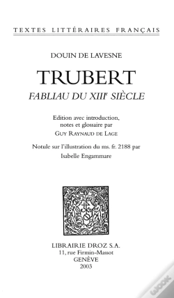 Capa do artigo Trubert : Fabliau Du Xiiie Siecle
