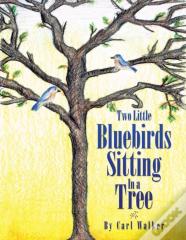 Two Little Bluebirds Sitting In A Tree