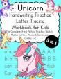 Unicorn Handwriting Practice Letter Tracing Workbook For Kids - Preview
