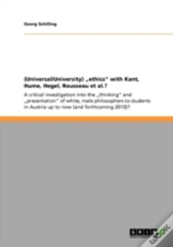 Capa do artigo (Universal/University) Auethics" With Kant, Hume, Hegel, Rousseau Et Al.?