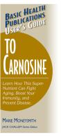 User'S Guide To Carnosine - Preview