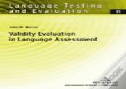 Validity Evaluation In Language Assessment