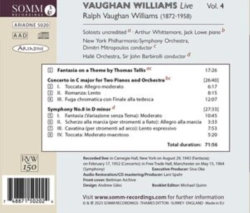 Capa do artigo Vaughan Williams: Live - CD