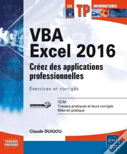 Capa do artigo Vba Excel 2016 - Creez Des Applications Professionnelles : Exercices Et Corriges