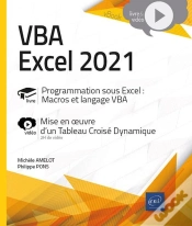 Capa do artigo Vba Excel 2021 : Programmation Sous Excel : Macros Et Langage Vba : Livre Avec Complément Vidéo : Mise En Oeuvre D