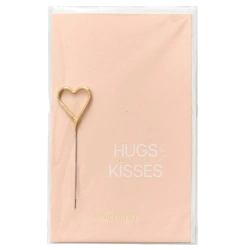 Capa do artigo Vela Sparkler Com Postal Wondercandle Coração Dourado "Hugs & Kisses" 32108