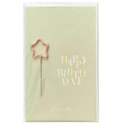 Capa do artigo Vela Sparkler Com Postal Wondercandle Estrela Dourada "Happy Birthday" 32103