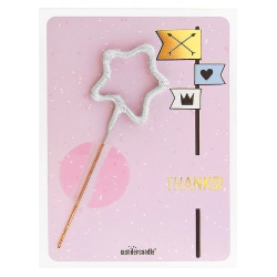 Capa do artigo Vela Sparkler Wondercandle Estrela Prateada "Thanks" 16477
