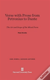 Capa do artigo Verse With Prose From Petronius To Dante