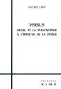 Versus ; Hegel Et La Philosophie À L'Épreuve De La Poésie - Preview