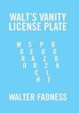 Walt'S Vanity License Plate - Preview