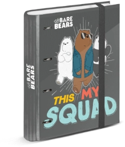 Capa do artigo We Bare Bears Squad Pasta de 4 Anéis Papel Quadriculado, Multicolorido