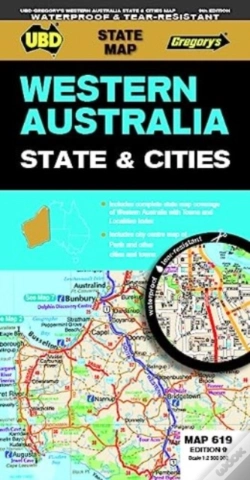 Capa do artigo Western Australia State & Cities Map 619 9th Ed Waterproof
