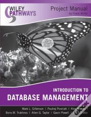 Wiley Pathways Introduction To Database Management, Project Manual