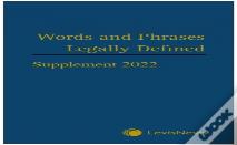 Words And Phrases Legally Defined 2022 Supplement