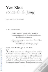 Yves Klein Contre C. G. Jung : La Grande Bataille De L'Incarnation Contre La Marée De Noire De L'Occultisme